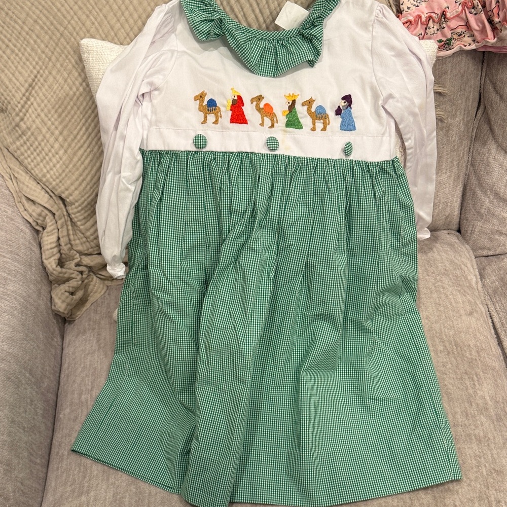 Smocked Christmas lights Dress